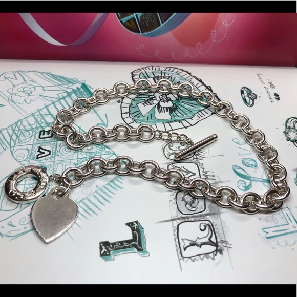 Tiffany Classic Heart Tag Toggle Necklace 925 - Picture 1 of 5